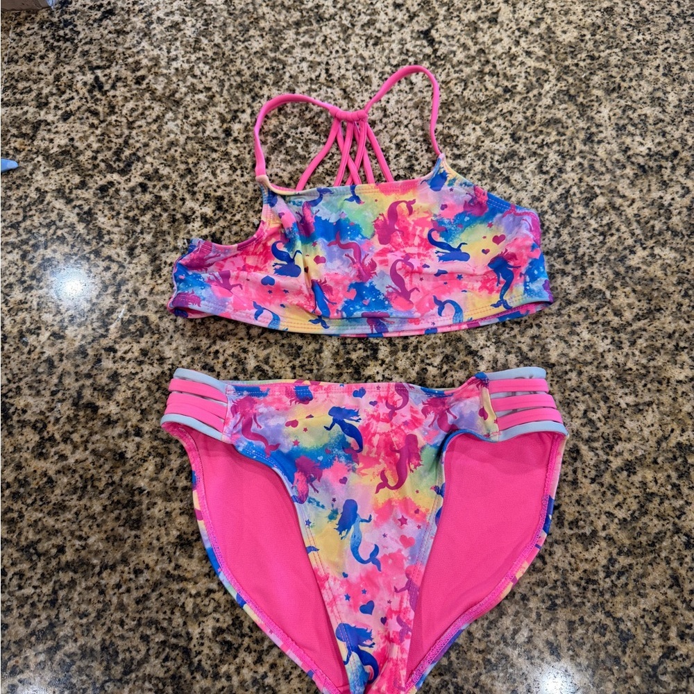 Wonder Nation Colorful Strappy Bikini Set‎ Girls Size Large 10/12